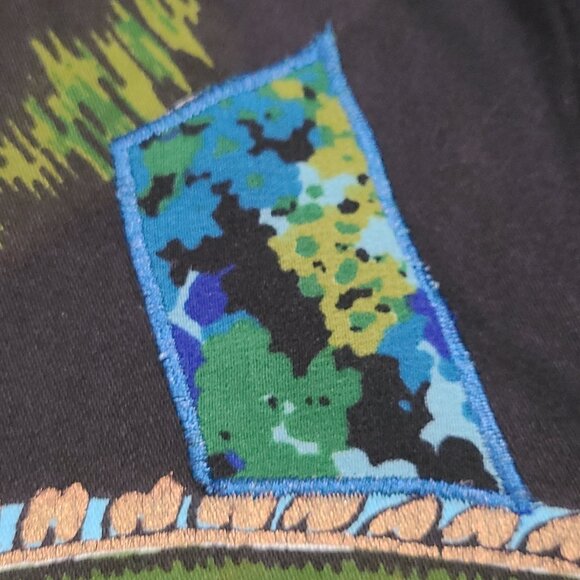 Life Style Woman Black Teal Green Gold Paisley Printed Jacket 1X - Picture 10 of 16